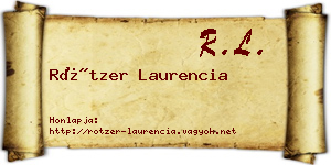 Rötzer Laurencia névjegykártya